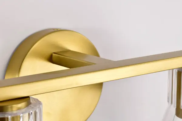 Gianna 2-Light Vanity in Vintage Brass with Clear Glass - Image 9