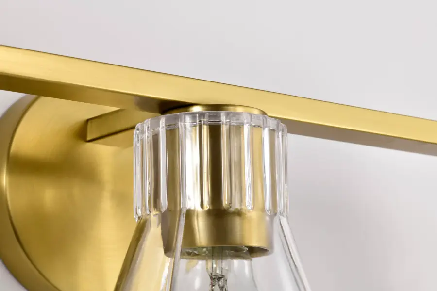 Gianna 3-Light Vanity in Vintage Brass with Clear Glass - Image 11