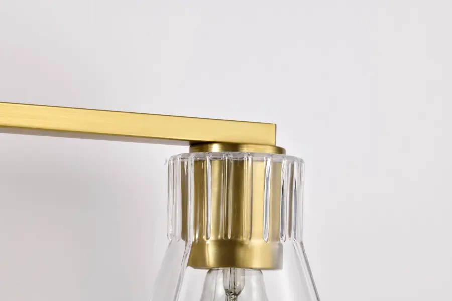 Gianna 3-Light Vanity in Vintage Brass with Clear Glass - Image 12