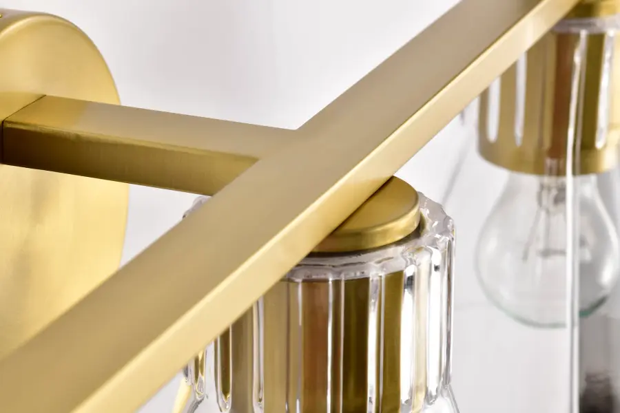 Gianna 3-Light Vanity in Vintage Brass with Clear Glass - Image 14
