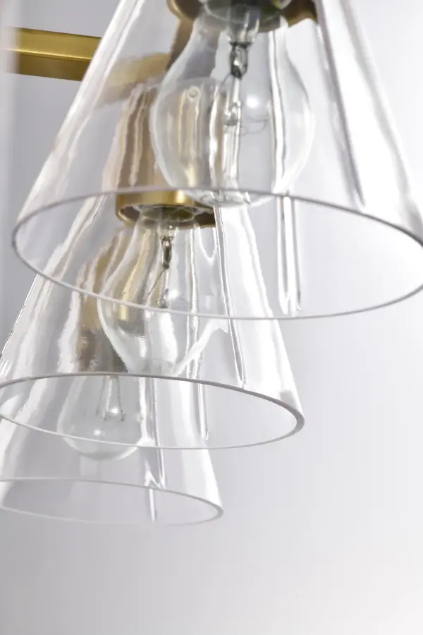 Gianna 3-Light Vanity in Vintage Brass with Clear Glass - Image 9
