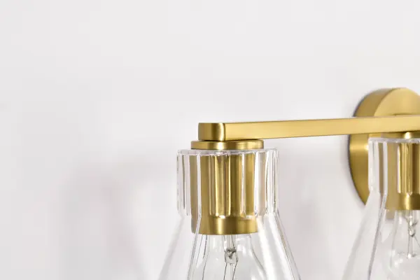 Gianna 4-Light Vanity in Vintage Brass with Clear Glass - Image 11