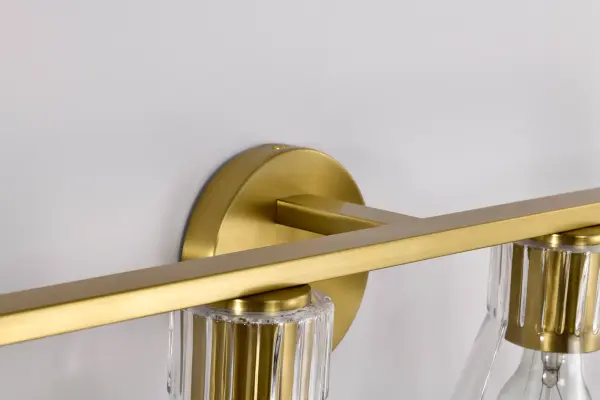 Gianna 4-Light Vanity in Vintage Brass with Clear Glass - Image 8