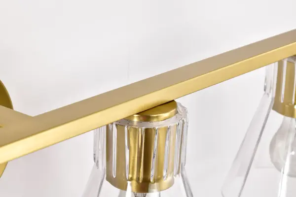 Gianna 4-Light Vanity in Vintage Brass with Clear Glass - Image 10