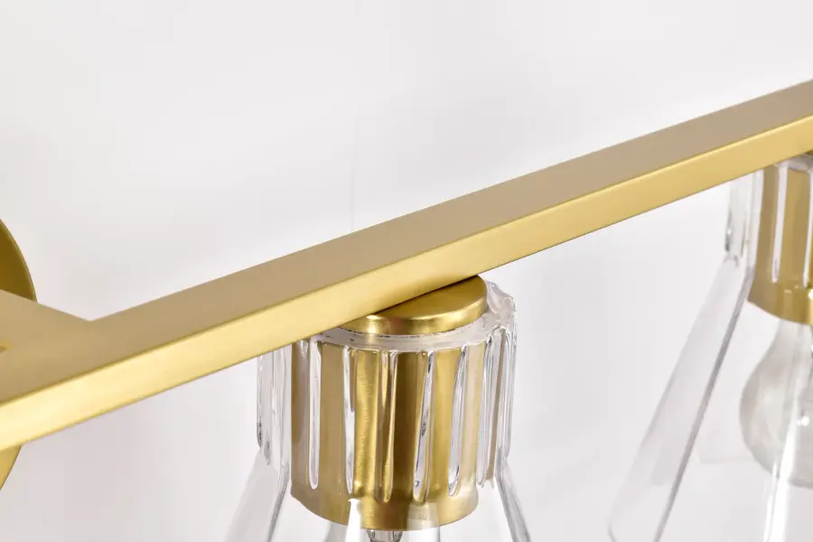 Gianna 4-Light Vanity in Vintage Brass with Clear Glass - Image 10