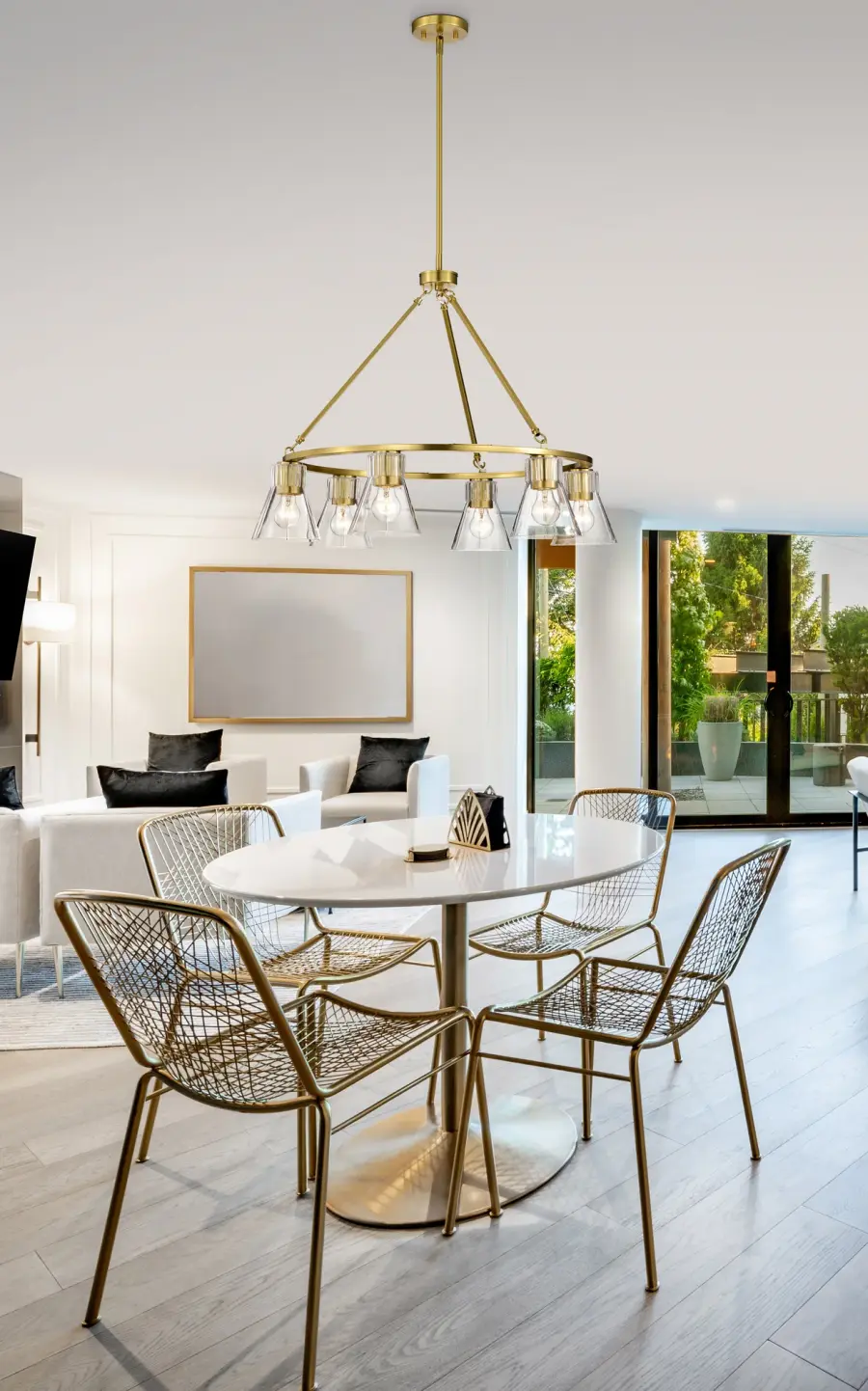Gianna 6-Light Chandelier in Vintage Brass with Clear Glass - Image 15