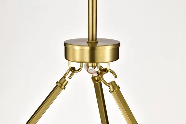 Gianna 6-Light Chandelier in Vintage Brass with Clear Glass - Image 9