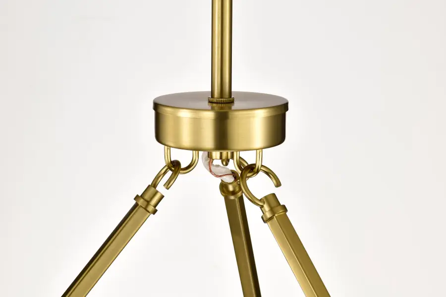 Gianna 6-Light Chandelier in Vintage Brass with Clear Glass - Image 9