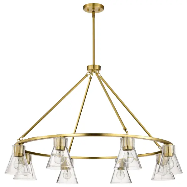 Gianna 8-Light Chandelier in Vintage Brass with Clear Glass - Image 2