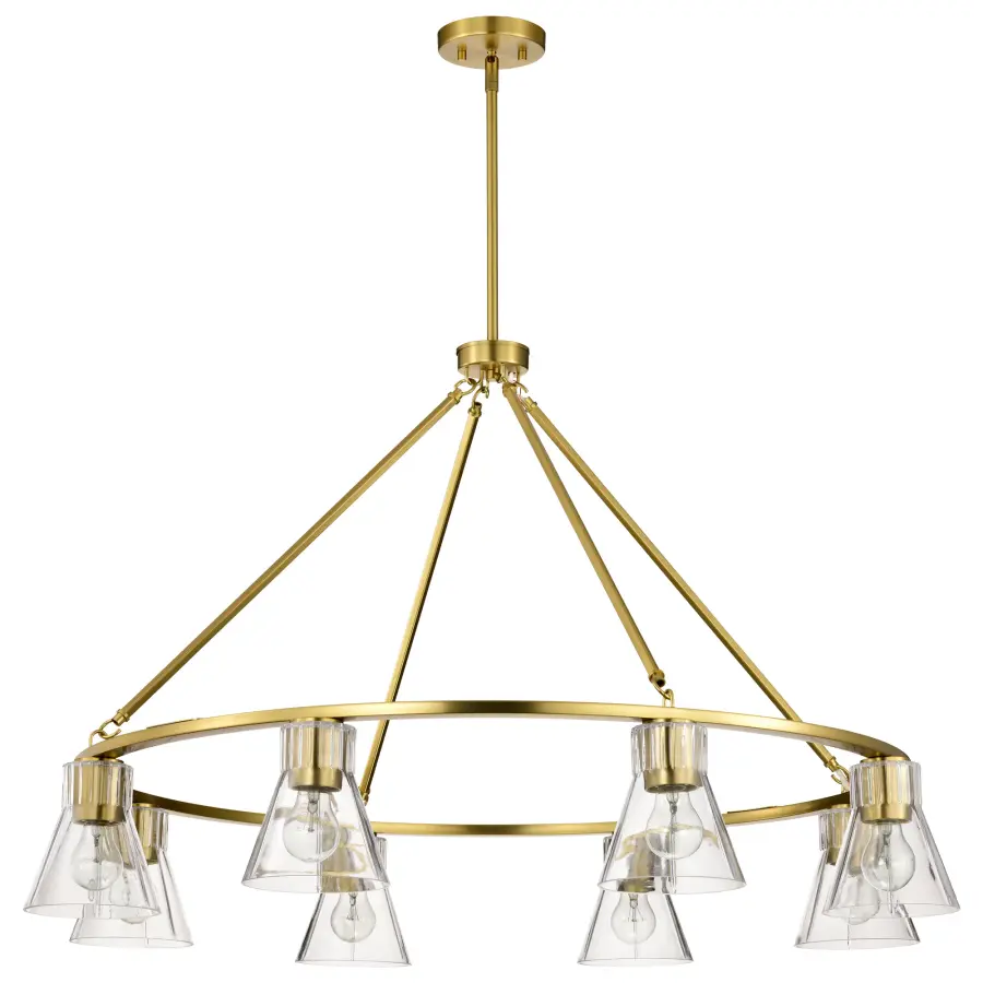 Gianna 8-Light Chandelier in Vintage Brass with Clear Glass - Image 2