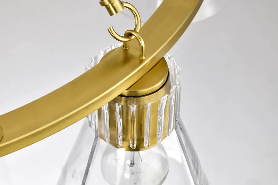 Gianna 8-Light Chandelier in Vintage Brass with Clear Glass - Image 13