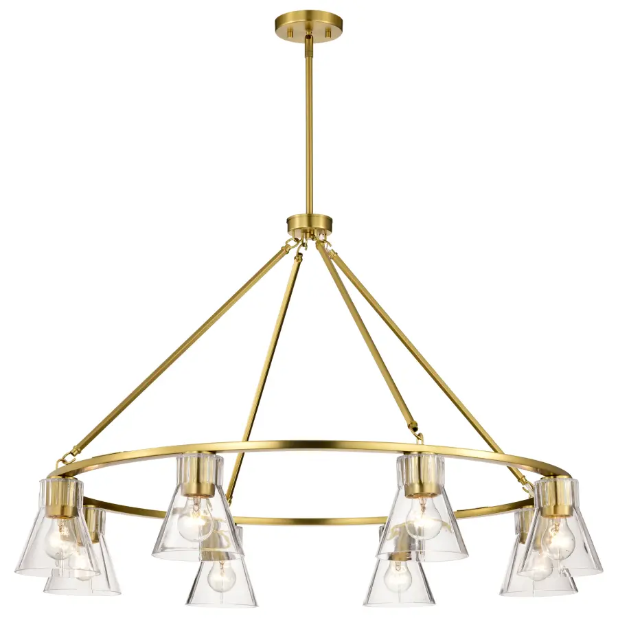 Gianna 8-Light Chandelier in Vintage Brass with Clear Glass - Image 3