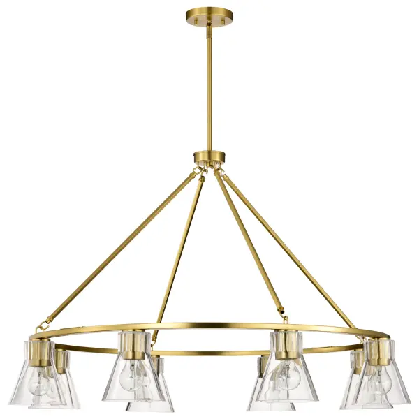 Gianna 8-Light Chandelier in Vintage Brass with Clear Glass - Image 4