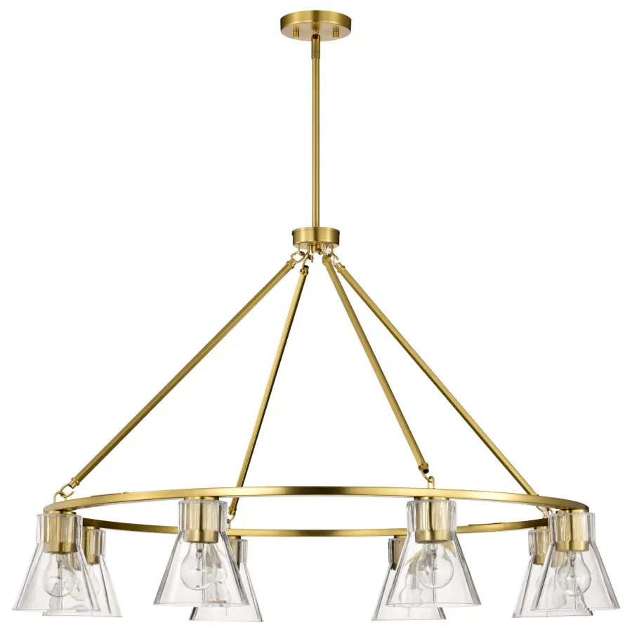Gianna 8-Light Chandelier in Vintage Brass with Clear Glass - Image 4