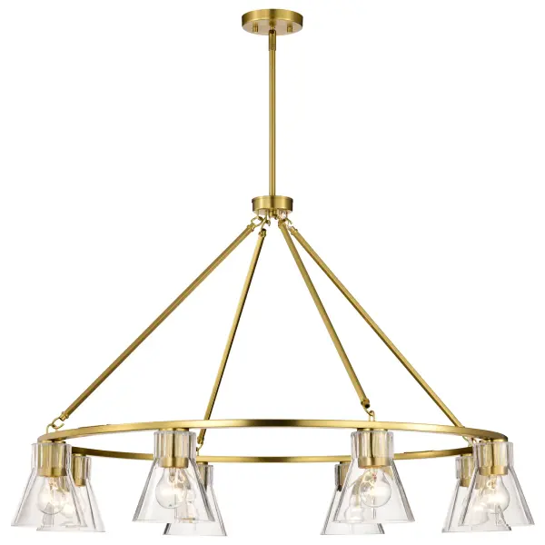 Gianna 8-Light Chandelier in Vintage Brass with Clear Glass - Image 5