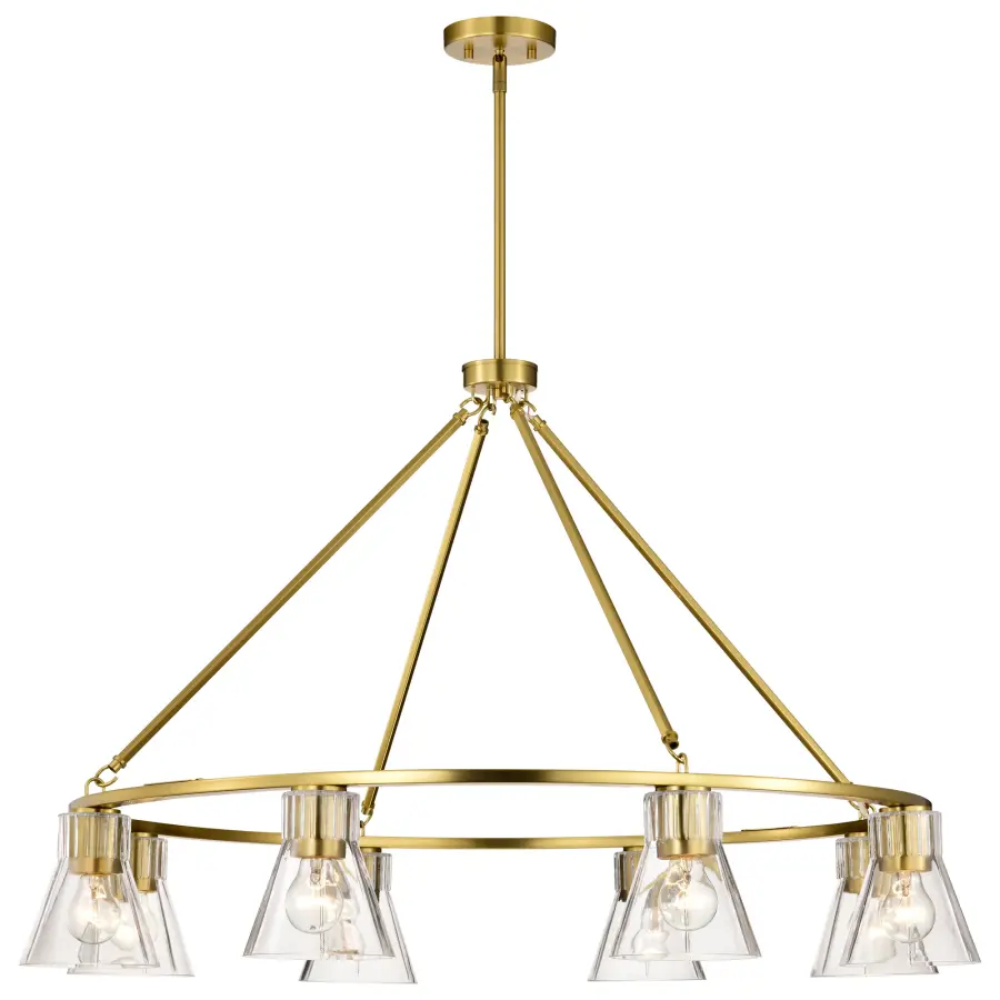 Gianna 8-Light Chandelier in Vintage Brass with Clear Glass - Image 5