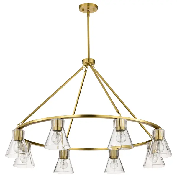 Gianna 8-Light Chandelier in Vintage Brass with Clear Glass - Image 6