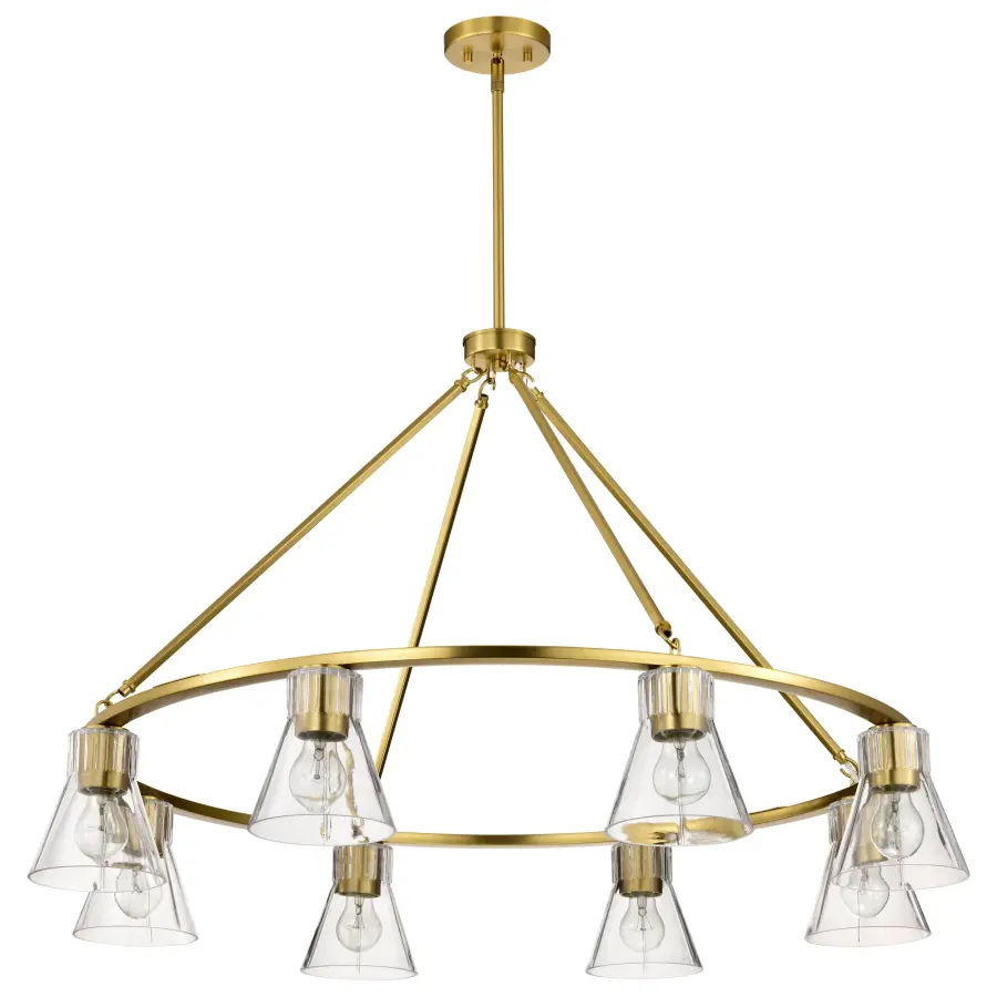 Gianna 8-Light Chandelier in Vintage Brass with Clear Glass - Image 6