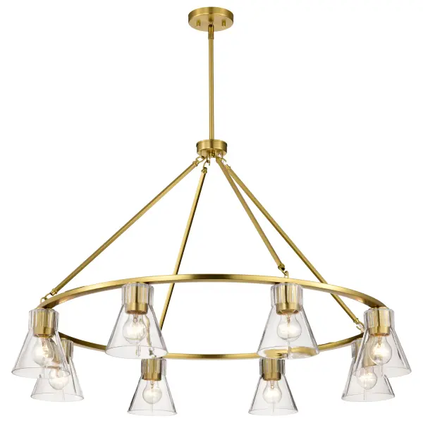 Gianna 8-Light Chandelier in Vintage Brass with Clear Glass - Image 7