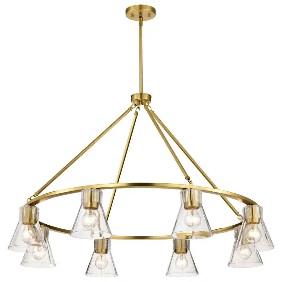 Gianna 8-Light Chandelier in Vintage Brass with Clear Glass - Image 7