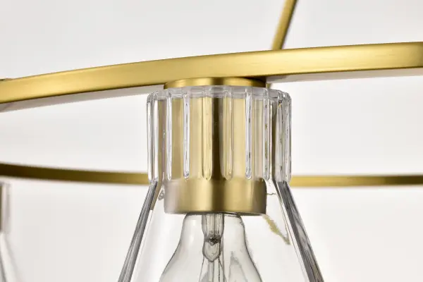 Gianna 8-Light Chandelier in Vintage Brass with Clear Glass - Image 8