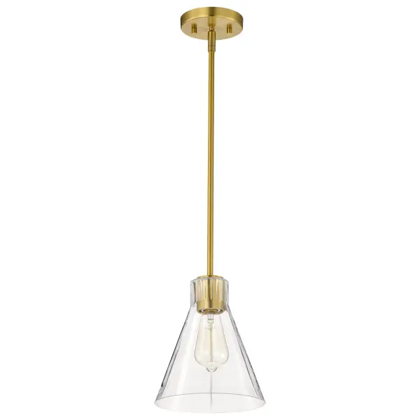 Gianna Mini Pendant in Vintage Brass with Clear Glass - Image 2