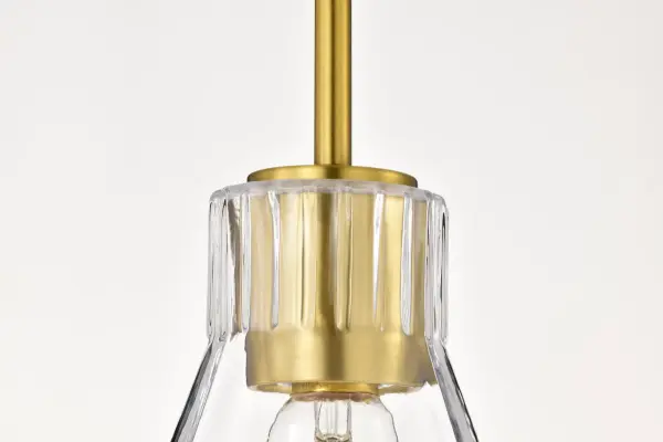 Gianna Mini Pendant in Vintage Brass with Clear Glass - Image 11
