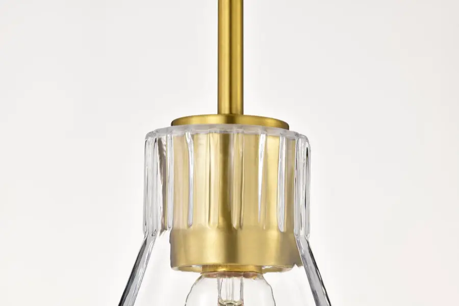 Gianna Mini Pendant in Vintage Brass with Clear Glass - Image 11