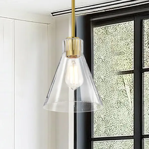 Gianna Mini Pendant in Vintage Brass with Clear Glass - Image 14