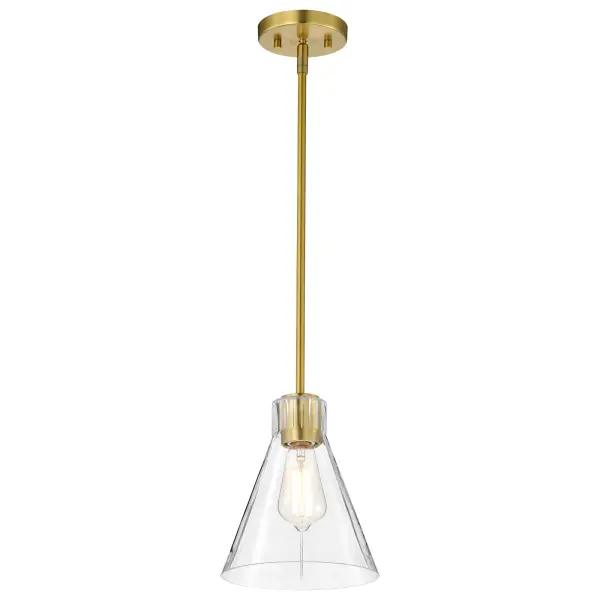 Gianna Mini Pendant in Vintage Brass with Clear Glass - Image 3