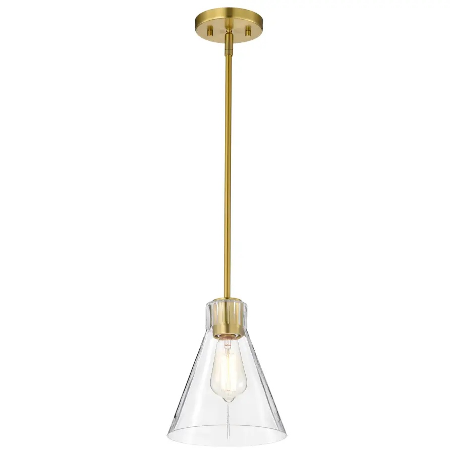 Gianna Mini Pendant in Vintage Brass with Clear Glass - Image 3