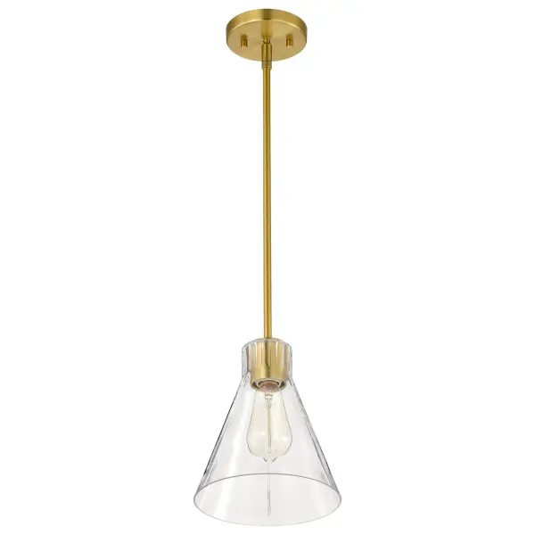 Gianna Mini Pendant in Vintage Brass with Clear Glass - Image 4