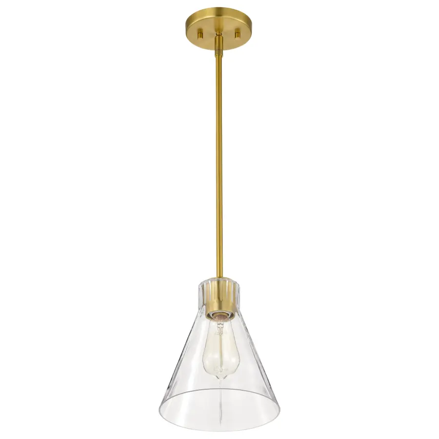 Gianna Mini Pendant in Vintage Brass with Clear Glass - Image 4