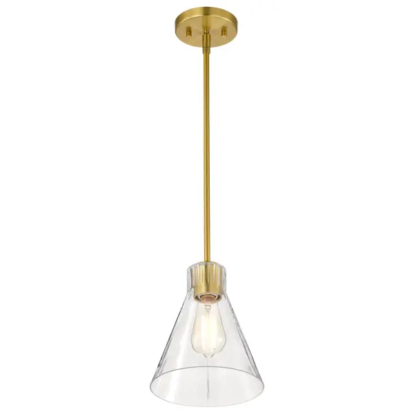 Gianna Mini Pendant in Vintage Brass with Clear Glass - Image 5