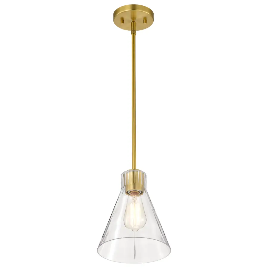Gianna Mini Pendant in Vintage Brass with Clear Glass - Image 5