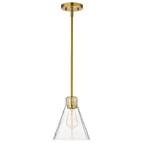 Gianna Mini Pendant in Vintage Brass with Clear Glass - Image 6