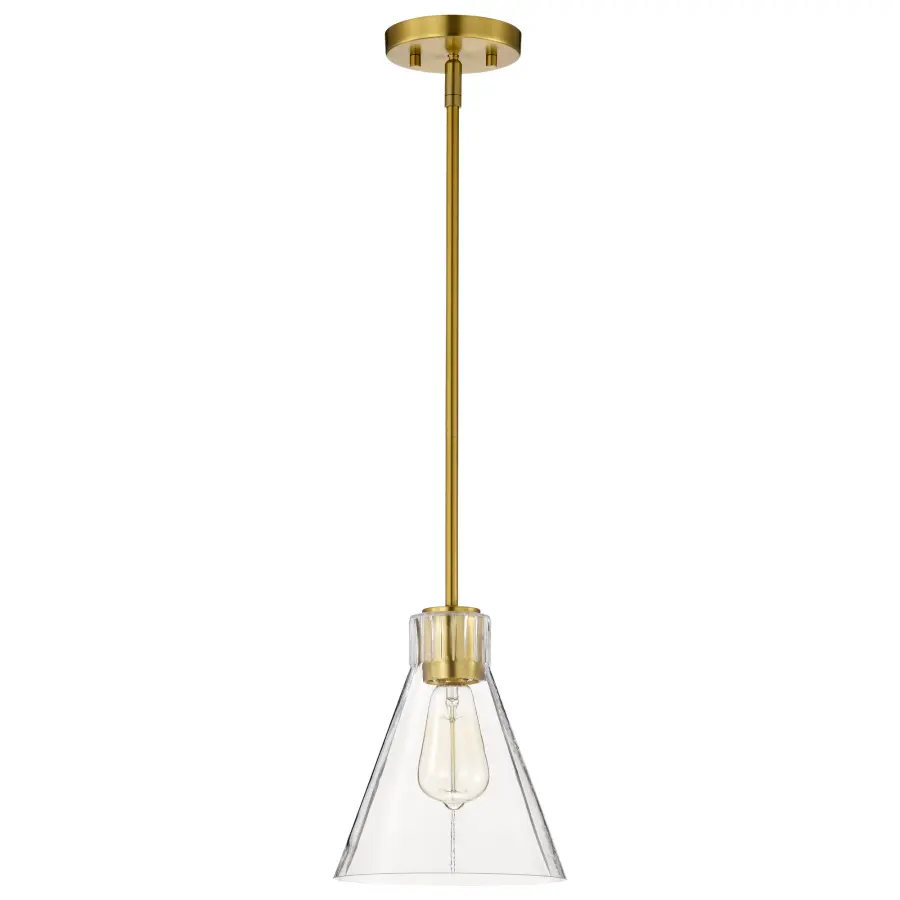 Gianna Mini Pendant in Vintage Brass with Clear Glass - Image 6