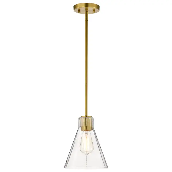 Gianna Mini Pendant in Vintage Brass with Clear Glass - Image 7