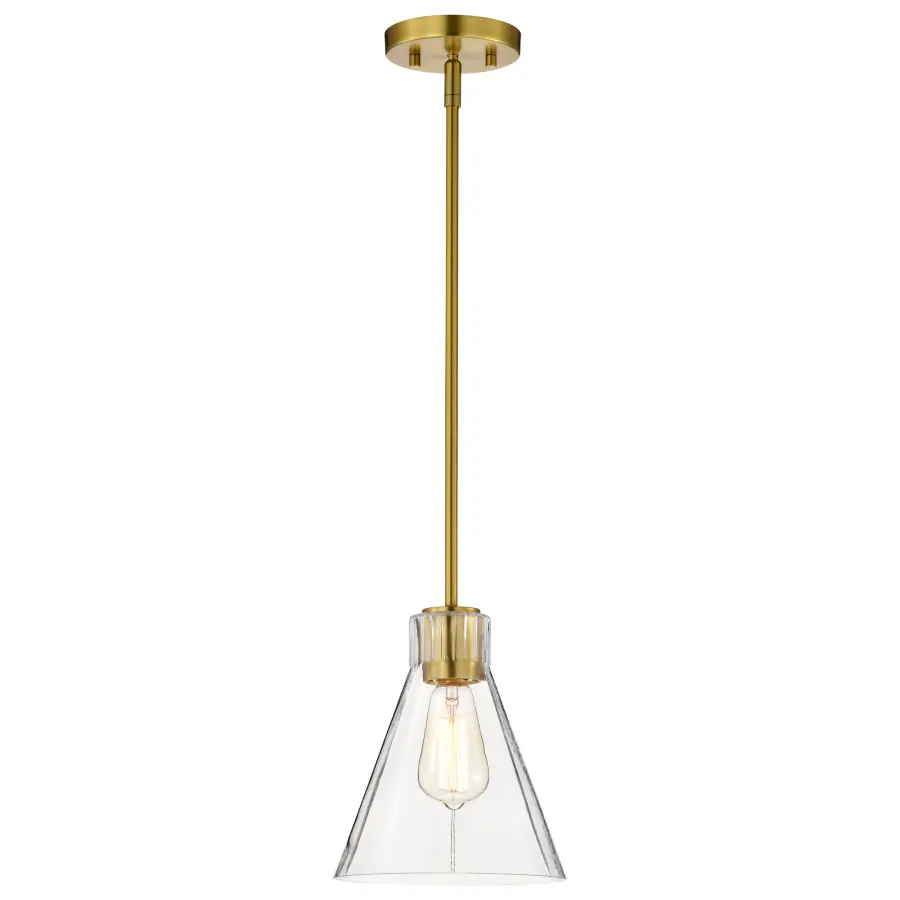 Gianna Mini Pendant in Vintage Brass with Clear Glass - Image 7