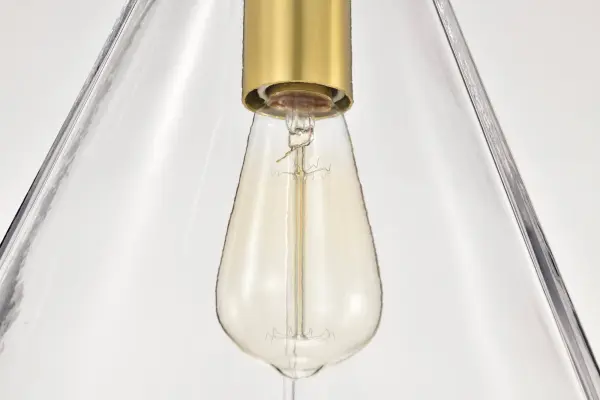 Gianna Mini Pendant in Vintage Brass with Clear Glass - Image 10