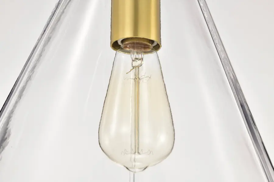 Gianna Mini Pendant in Vintage Brass with Clear Glass - Image 10