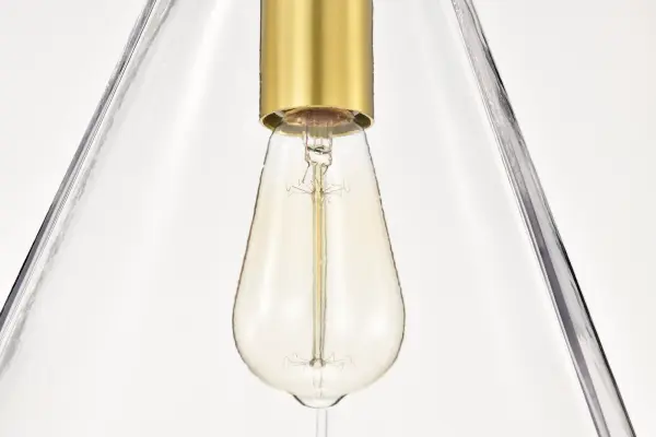 Gianna 1-Light Medium Pendant in Vintage Brass with Clear Glass - Image 11