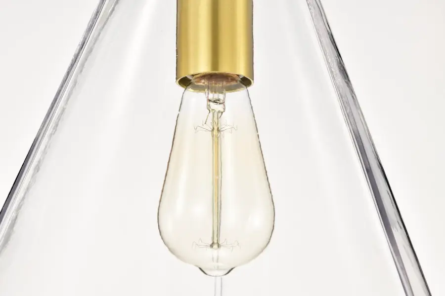 Gianna 1-Light Medium Pendant in Vintage Brass with Clear Glass - Image 11
