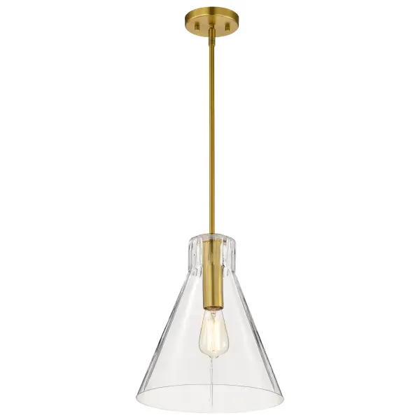Gianna 1-Light Medium Pendant in Vintage Brass with Clear Glass - Image 3