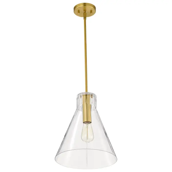 Gianna 1-Light Medium Pendant in Vintage Brass with Clear Glass - Image 6
