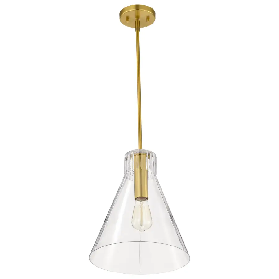 Gianna 1-Light Medium Pendant in Vintage Brass with Clear Glass - Image 6