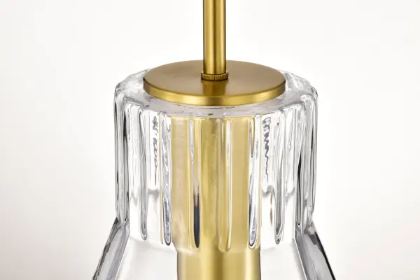 Gianna 1-Light Medium Pendant in Vintage Brass with Clear Glass - Image 9