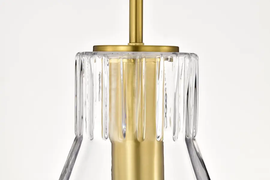 Gianna 1-Light Medium Pendant in Vintage Brass with Clear Glass - Image 10