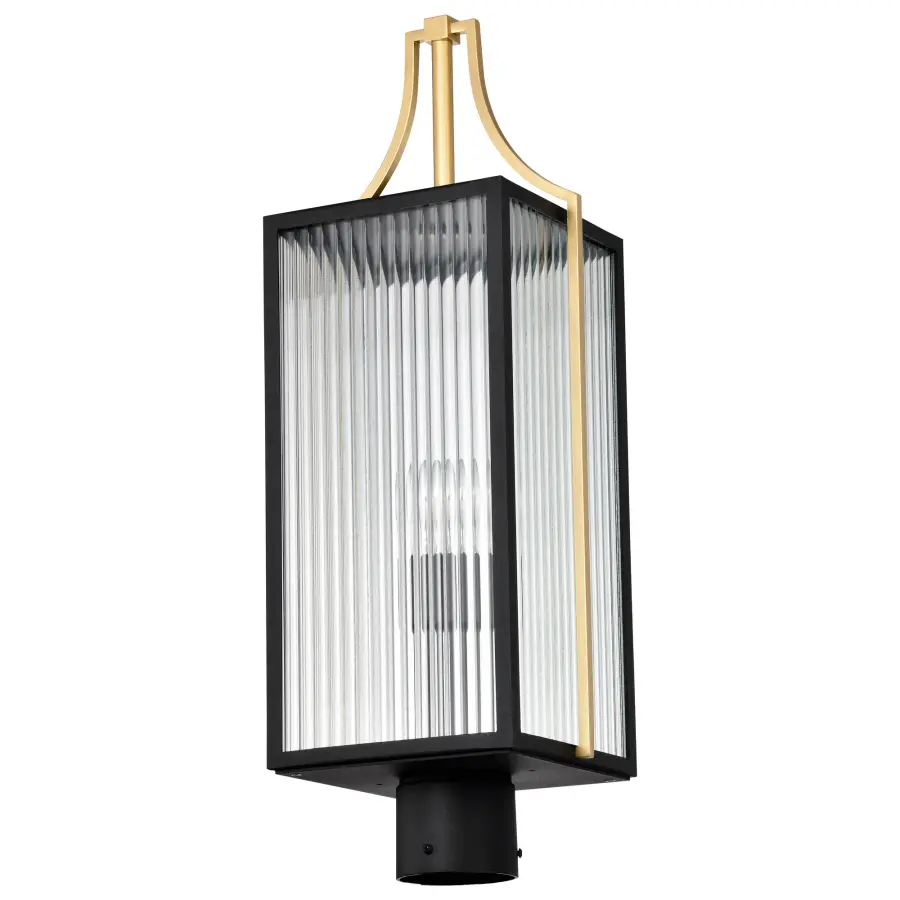 Holden Outdoor Post Lantern in Gold and Black - Image 1