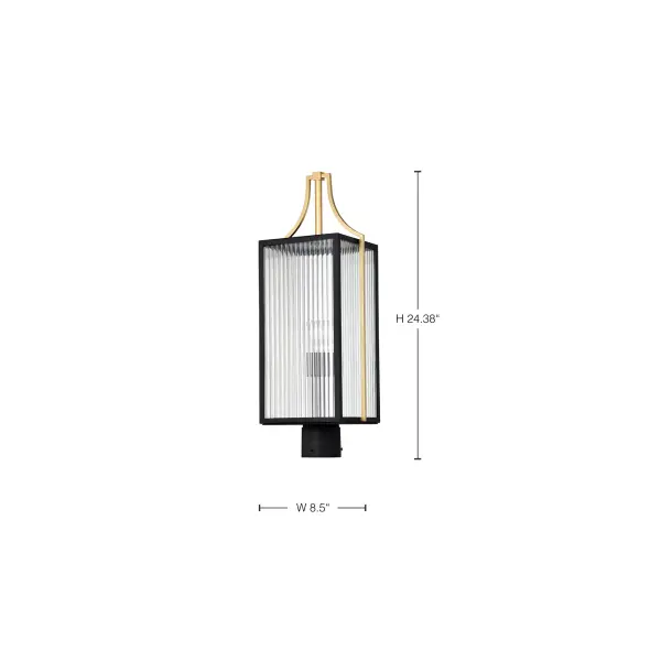 Holden Outdoor Post Lantern in Gold and Black - Image 15